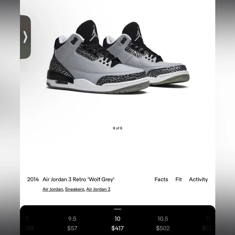 Jordan grey 3’s - Picture 5 of 5